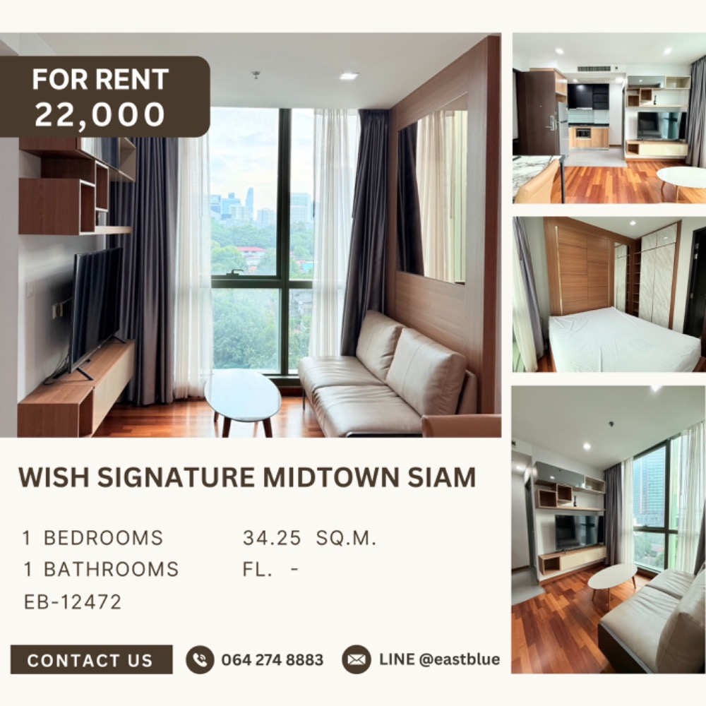 For RentCondoRatchathewi,Phayathai : 🔥 Dont miss out on this great discount! 🔥 ​​🏙️ Wish Signature Midtown Siam 📍 1 bedroom | 1 bathroom | Size 34 sq m. 💸 Rent only 23,000 baht/month (Price negotiable!) 📞 Call: 086-746-8882 (K. Cooper)