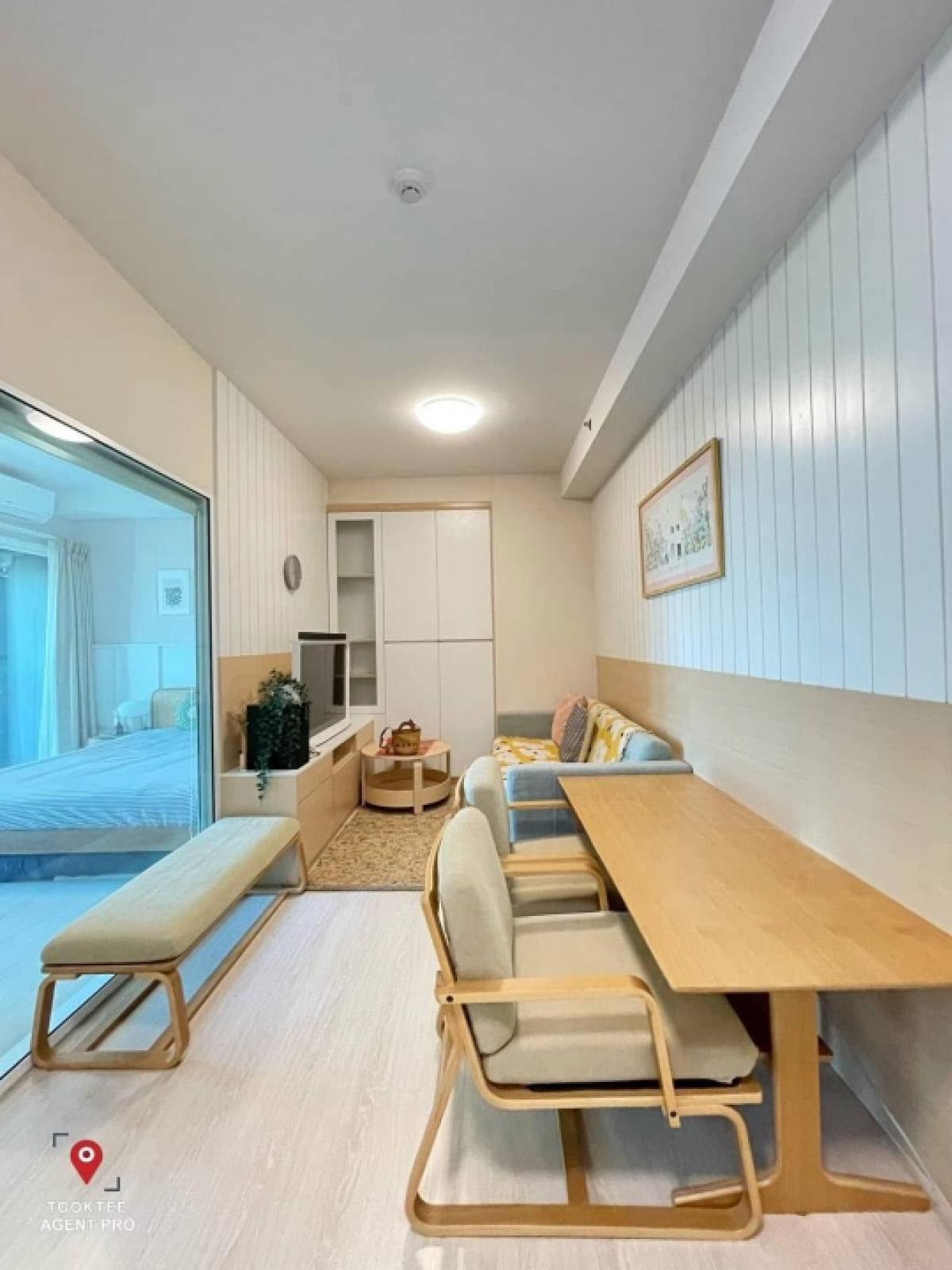 For SaleCondoRatchadapisek, Huaikwang, Suttisan : Chapter One Eco Ratchada-Huai Khwang, 2 bedrooms, 1 bathroom, beautifully decorated in Muji style, ready to move in