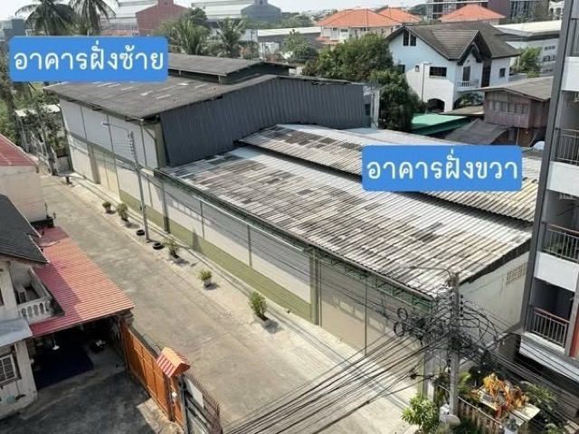 For RentWarehouseRathburana, Suksawat : Warehouse for rent, 2 buildings, area 962 square meters, Soi Phutthabucha 42, in the heart of the city, Rama 2 area, near the expressway, suitable for distribution center, warehouse, office