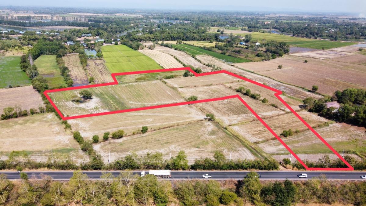 For SaleLandPrachin Buri : Land for sale on Prachin-Sri Maha Phot Road (3079) 24 rai 3 ngan 1.1 sq m, Tha Ngam Subdistrict, Mueang Prachin Buri District