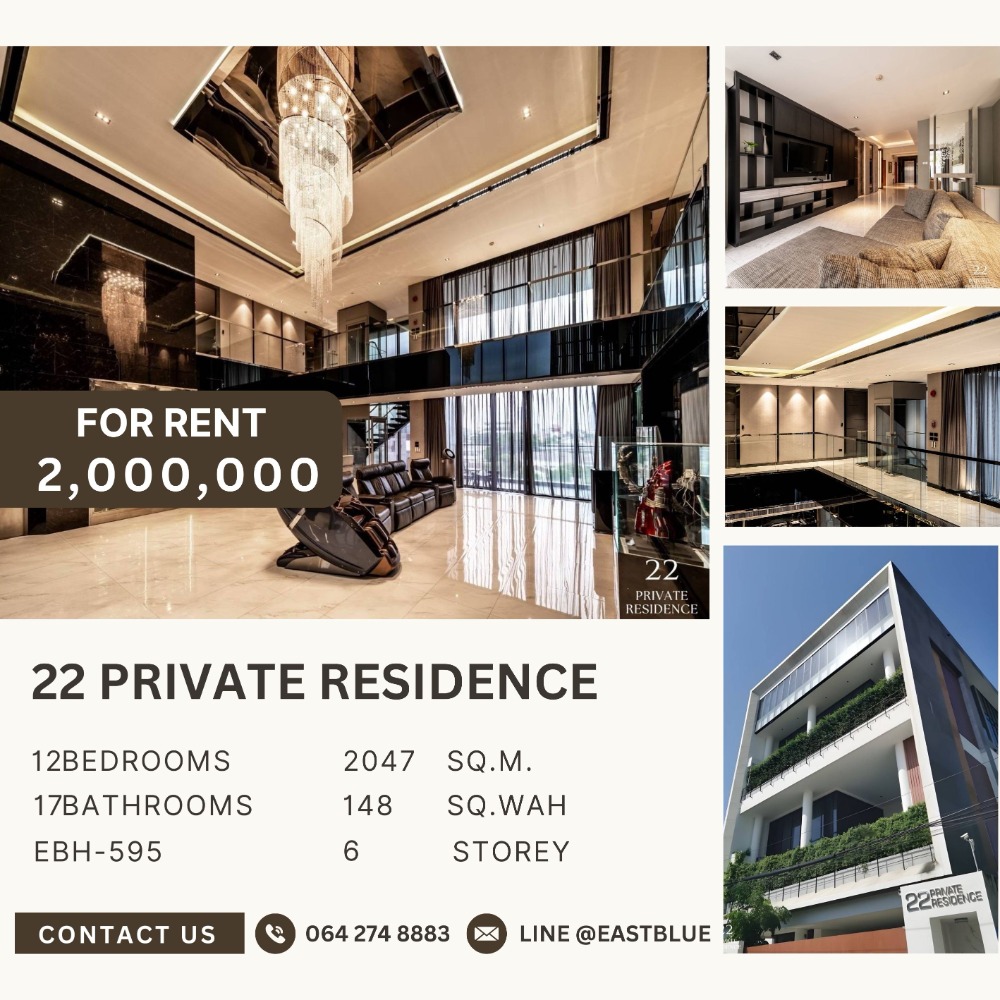 For RentHouseRamkhamhaeng, Hua Mak : 22 Private Residence, 2047 sqm, 12 Bed 17 Baht