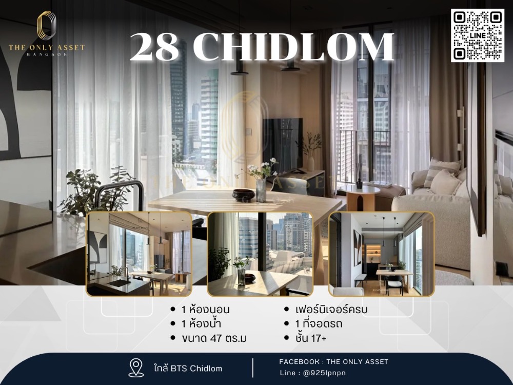 For RentCondoWitthayu, Chidlom, Langsuan, Ploenchit : ✨️ Condo for rent, beautifully decorated, ready to move in✨28 Chidlom