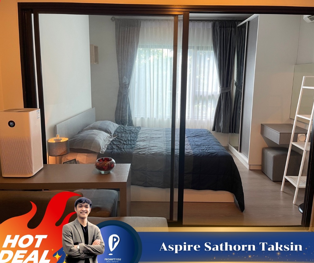 For RentCondoThaphra, Talat Phlu, Wutthakat : 🔥 For Rent 🔥 “ Aspire Sathorn Taksin ” Copper zone, beautiful room, complete furniture and appliances // For more information, contact LineID:@promptyou5