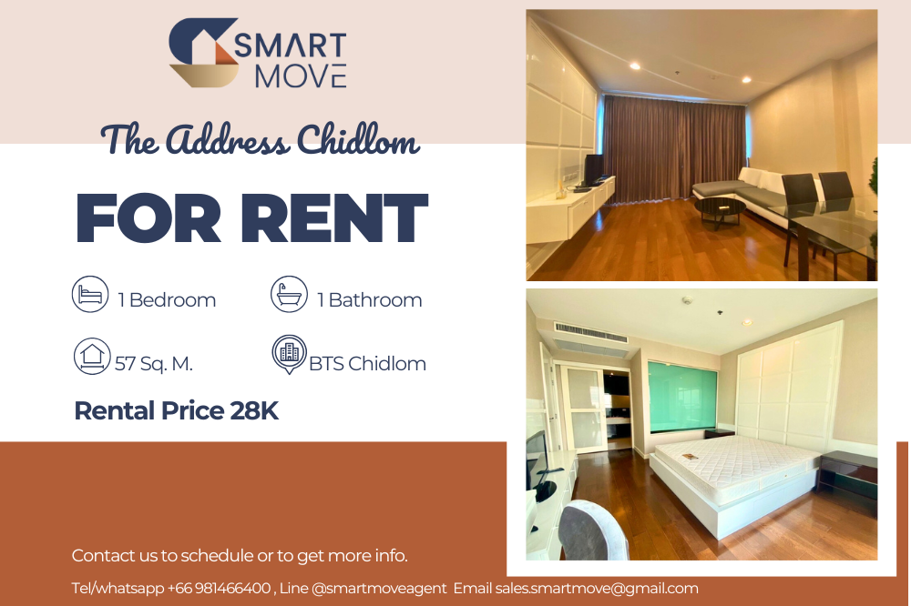 For RentCondoWitthayu, Chidlom, Langsuan, Ploenchit : 🔥FOR RENT !! 🔥Code C20230101716..........The Address Chidlom, 1 bedroom, 1 bathroom, high floor, furnished, ready to move in📢📢