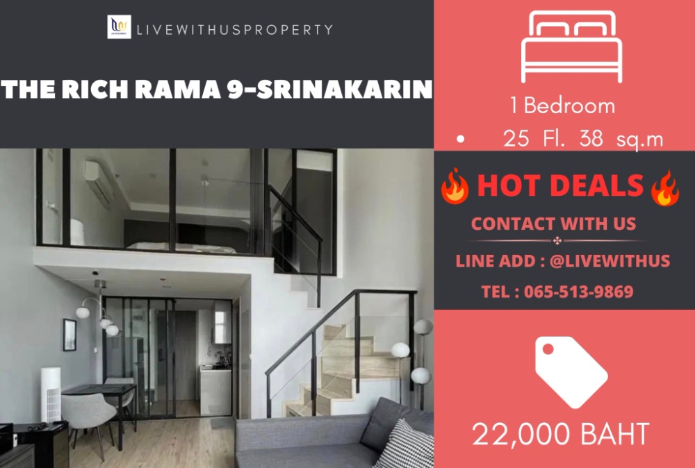 For RentCondoPattanakan, Srinakarin : Urgent rent!! Very good price The Rich Rama 9-Srinakarin