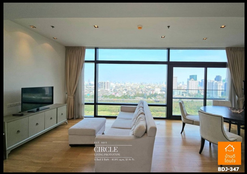 For SaleCondoRama9, Petchburi, RCA : Special promotion, Luxury corner condo, beautiful Circle Living Prototype (83.95 sq m.), 2 bedrooms, 2 bathrooms, Panoramic View, near MRT Phetchaburi, only 800 m.