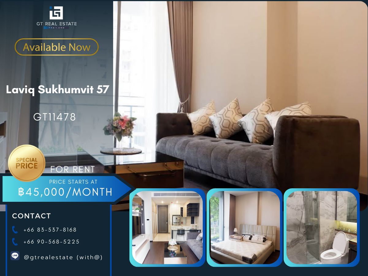 For RentCondoSukhumvit, Asoke, Thonglor : Condo LAVIQ Sukhumvit 57, beautiful room, fully furnished, ready to rent