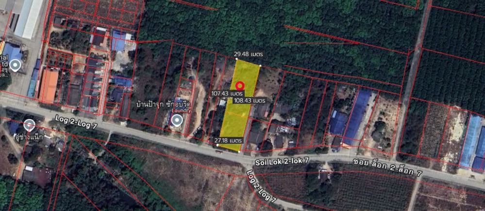 For SaleLandRayong : Beautiful land plot for sale, 2 title deeds, size 1-3-4 rai (704 sq.w.), Soi Lock 2 - Lock 7, Nong Lalok Subdistrict, Ban Khai District, Rayong, suitable for a project, can build 10 single houses, selling for 3.6 million baht per rai (9,000 baht per sq.w.