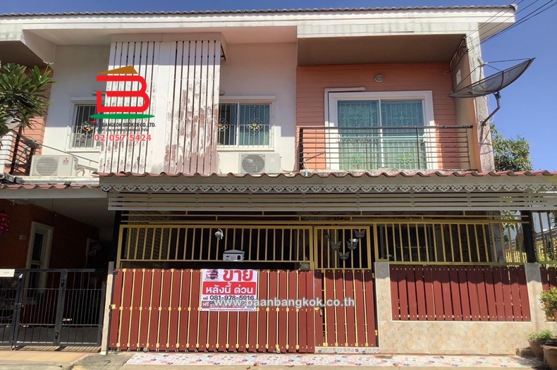 For SaleTownhouseMahachai Samut Sakhon : Townhouse, corner house, Wisesuk Nakhon Village, Phase 3 (Soi Saem Dam 26), area 28 sq m, near Saem Dam Temple, Rama II Road, Phanthai Norasing Subdistrict, Mueang Samut Sakhon District, Samut Sakhon Province