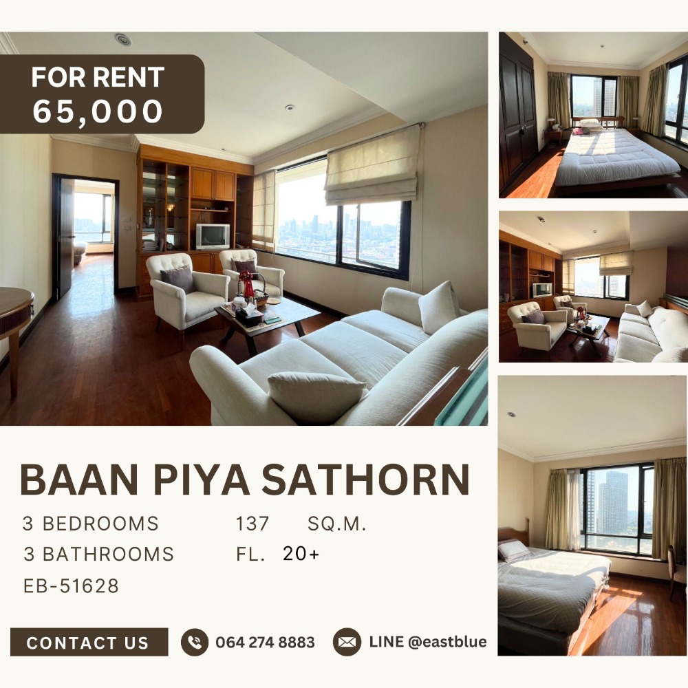 For RentCondoSathorn, Narathiwat : Rare room, urgent rent! 🔥Baan Piya Sathorn🔥 The room is being renovated. Dont miss it. Prime location, near One Bangkok.