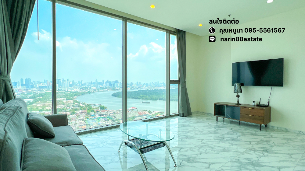 For RentCondoSathorn, Narathiwat : Foe rent condo the breeze narathiwas,near by BTS chong-nonsi with stunning river view the view of Chao praya river