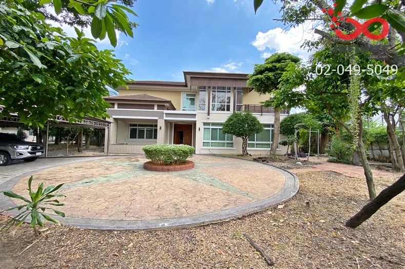 For SaleHousePathum Thani,Rangsit, Thammasat : For sale: 2-storey detached house, 1 rai 82 square wa, Thanathani Village, Home On Green, Lam Luk Ka 71, Ram Intra-Achanong Expressway