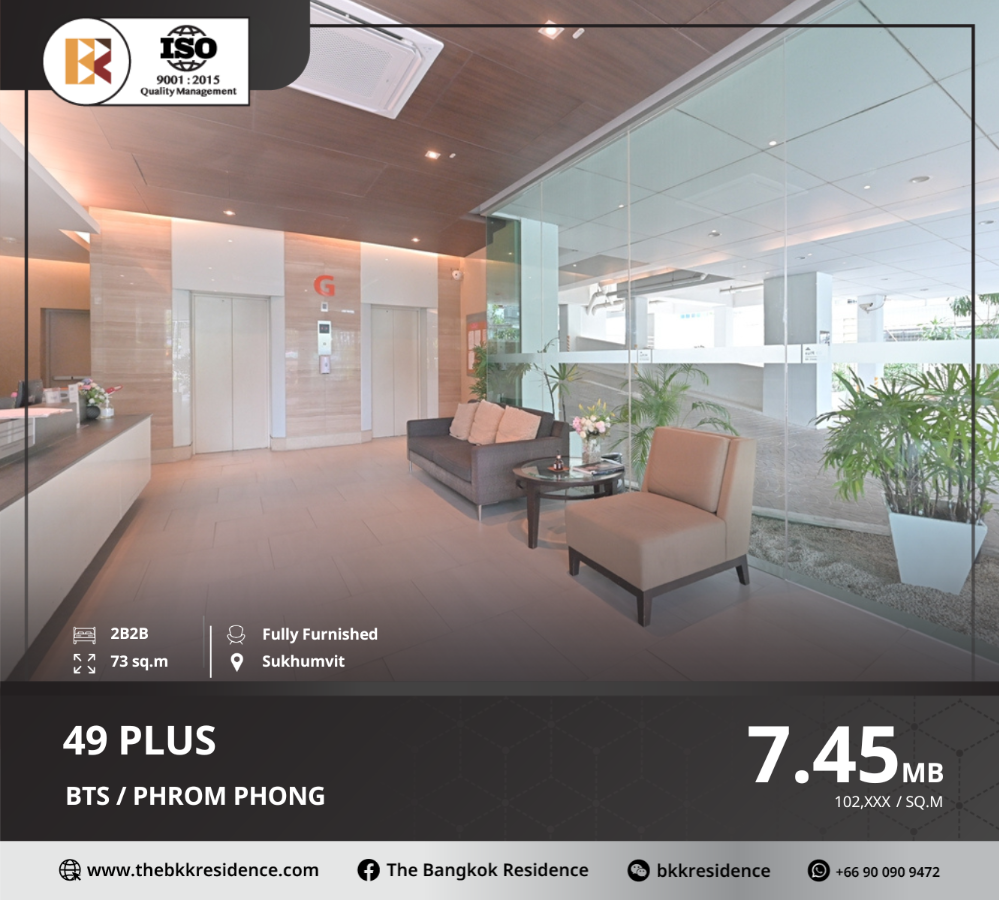 For SaleCondoSukhumvit, Asoke, Thonglor : 49 Plus, Condo in a Prime Tourist Area Near BTS Phrom Phong