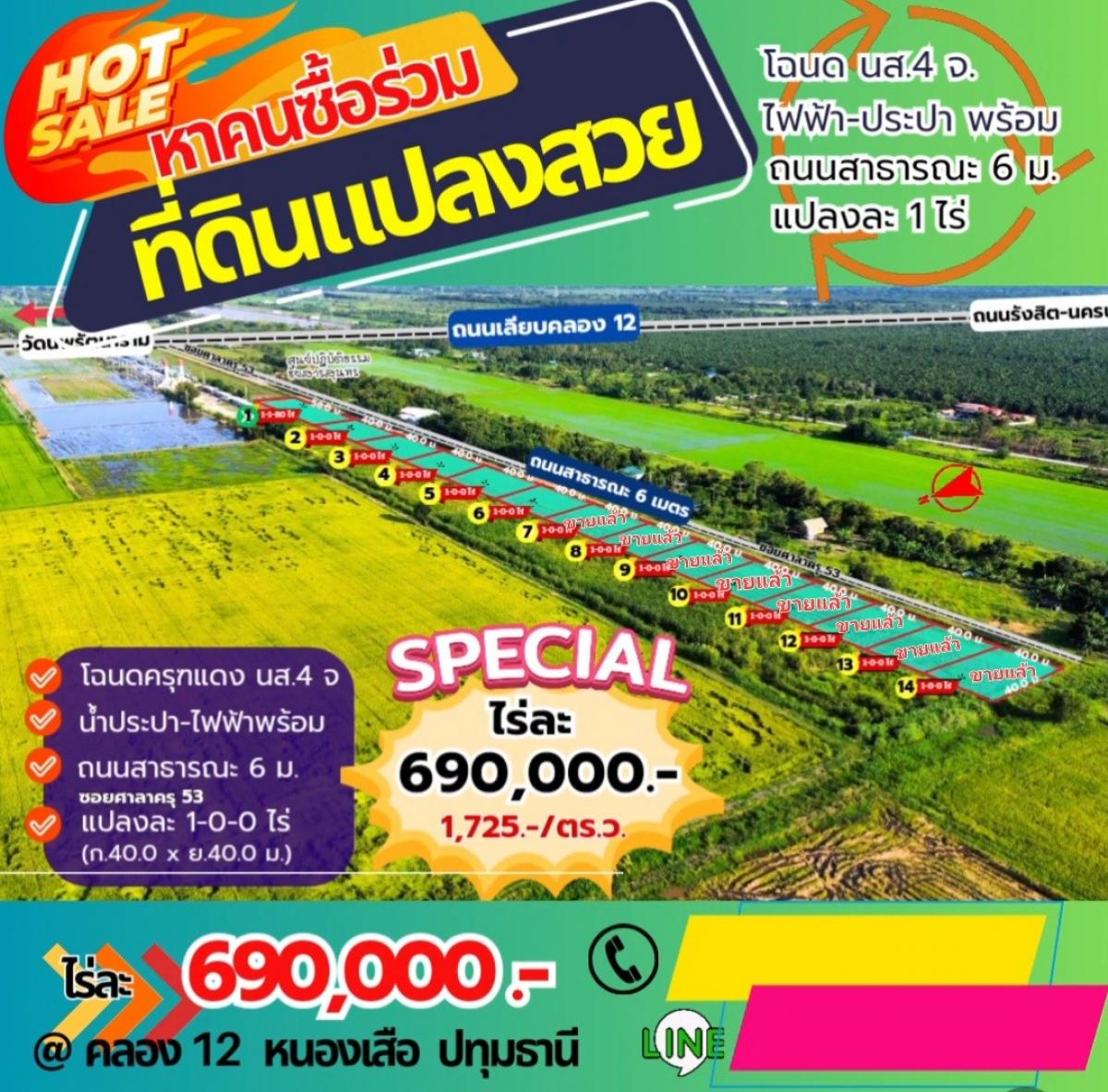 For SaleLandPathum Thani,Rangsit, Thammasat : ✳️ Let's buy land together for sale at affordable prices! 🌟