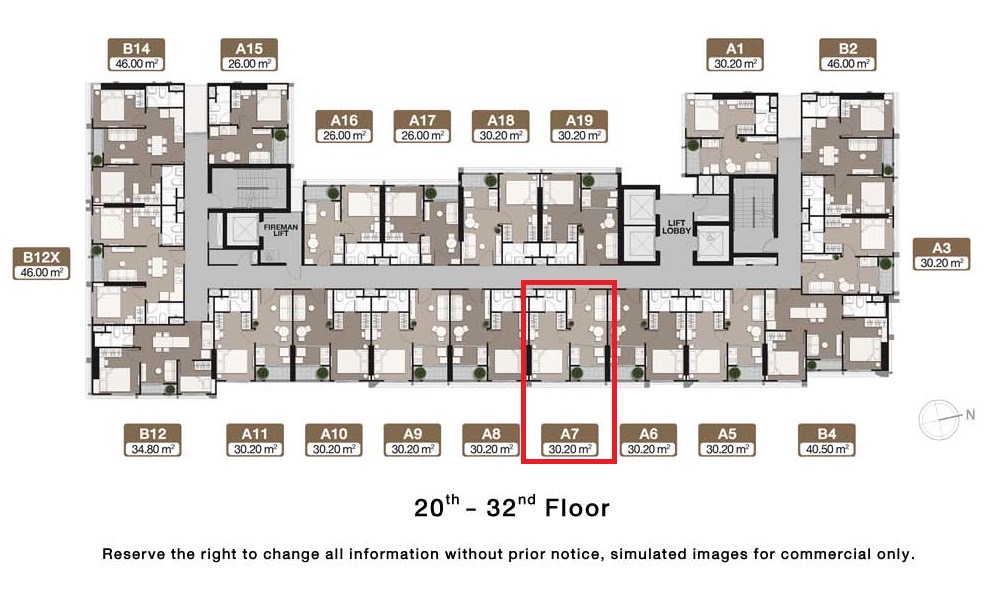 Sale DownCondoRama9, Petchburi, RCA : Down payment sale only 790,000, room 30.20 sq m, 24th floor, front building, east side, ready to move in March 2025