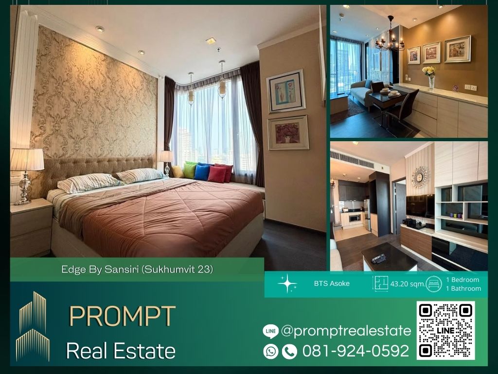 For RentCondoSukhumvit, Asoke, Thonglor : EF00925 - Edge By Sansiri (Sukhumvit 23) - BTS Asoke / MRT Sukhumvit / Terminal 21