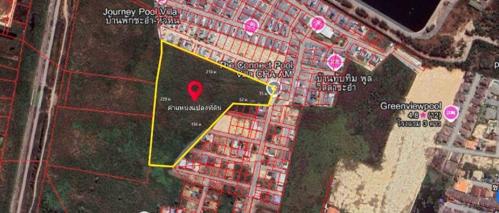 For SaleLandCha-am Phetchaburi : Land for sale, mountain view, near Cha-am beach, area 16 rai 1 ngan 84 sq m.