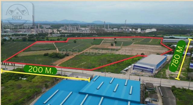 For SaleFactoryRayong : Land for sale for factory construction, Map Ta Phut, Rayong (area 164-0-81 rai, selling for 2.8 million baht per rai), Mueang District, Rayong Province