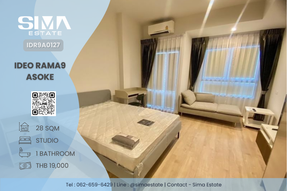 For RentCondoRama9, Petchburi, RCA : For rent ☁️Ideo Rama9-Asoke☁️Beautiful room, well decorated, vacant, ready to move in☀️