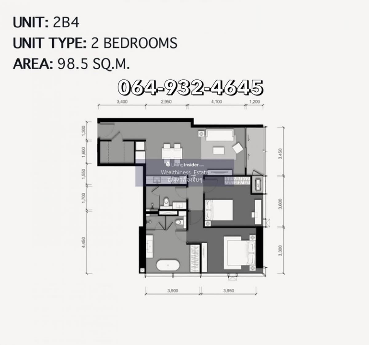 ขายคอนโดสาทร นราธิวาส : Tait sathorn12 - 2bed2bath 98.5sq.m. Contact 064-932-4645 KEn