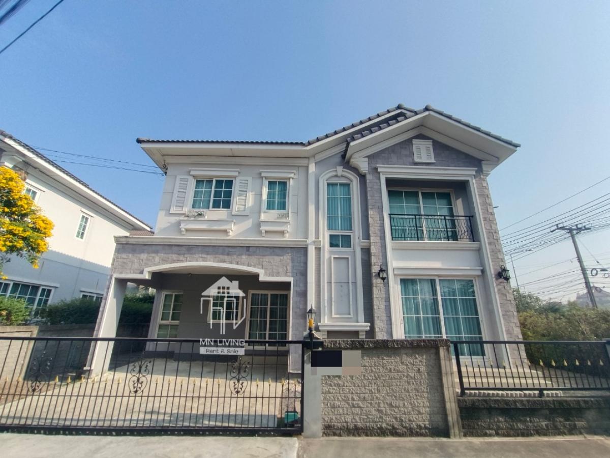 For RentHouseNawamin, Ramindra : Detached House for rent Golden Neo Ramintra-Wongwaen village, near Fashion Island, corner house