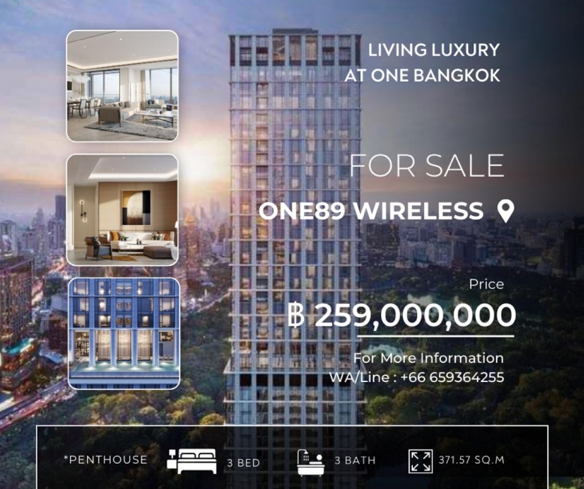 For SaleCondoWitthayu, Chidlom, Langsuan, Ploenchit : 🔥Best Price🔥 3Bed 3Bath Penthouse 🏡 371 sq.m