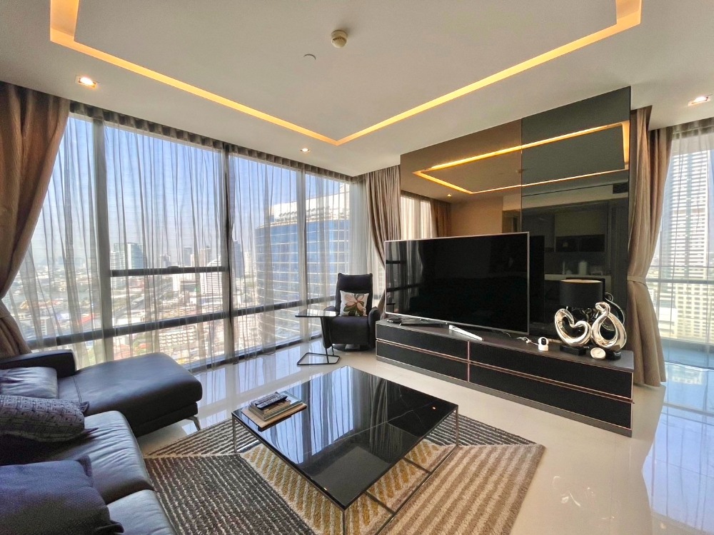 ให้เช่าคอนโดสาทร นราธิวาส : The Bangkok Sathorn (For rent) 2 Bed 2 Bath 117 Sq.M. Rent ฿85,000 per month. Panorama view