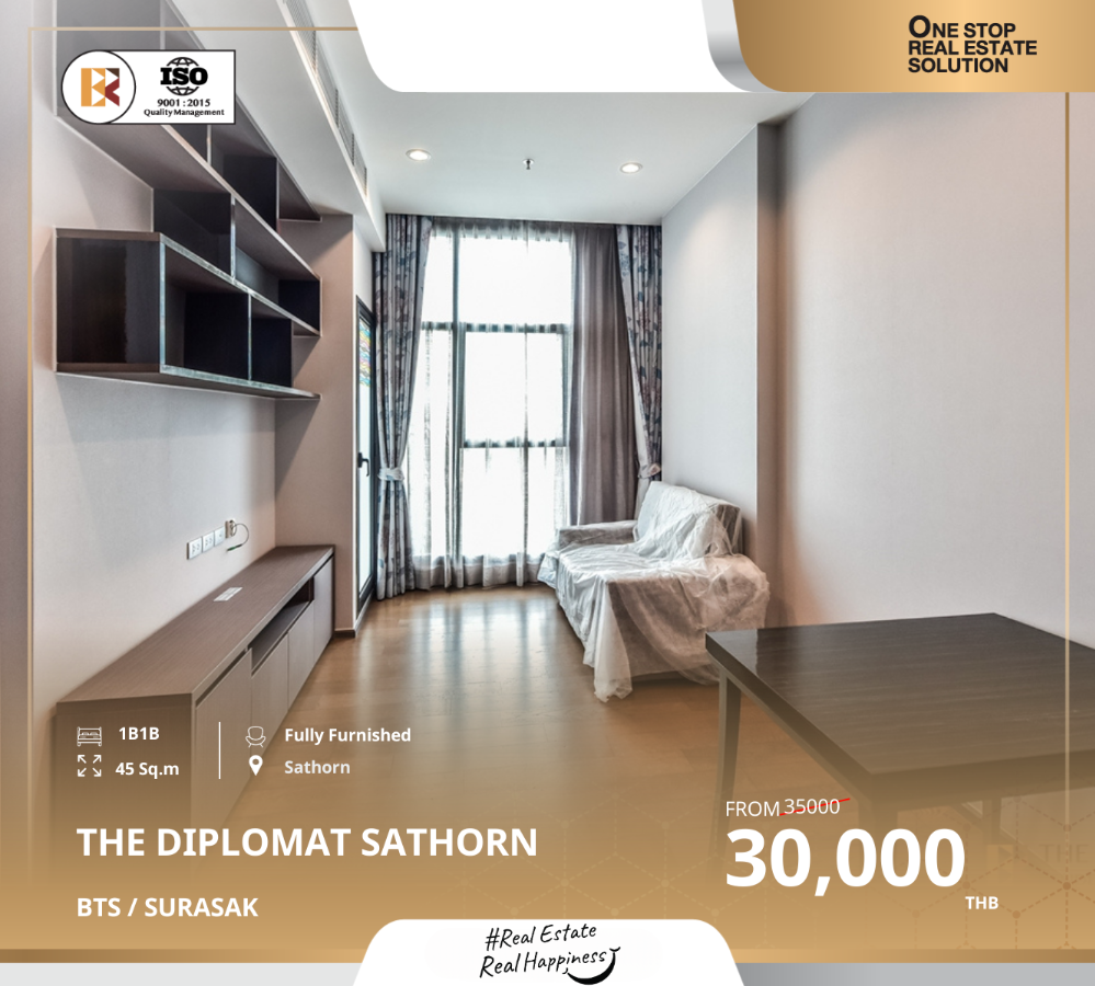 For RentCondoSathorn, Narathiwat : The Diplomat Sathorn, Beautiful Unit Near BTS Surasak