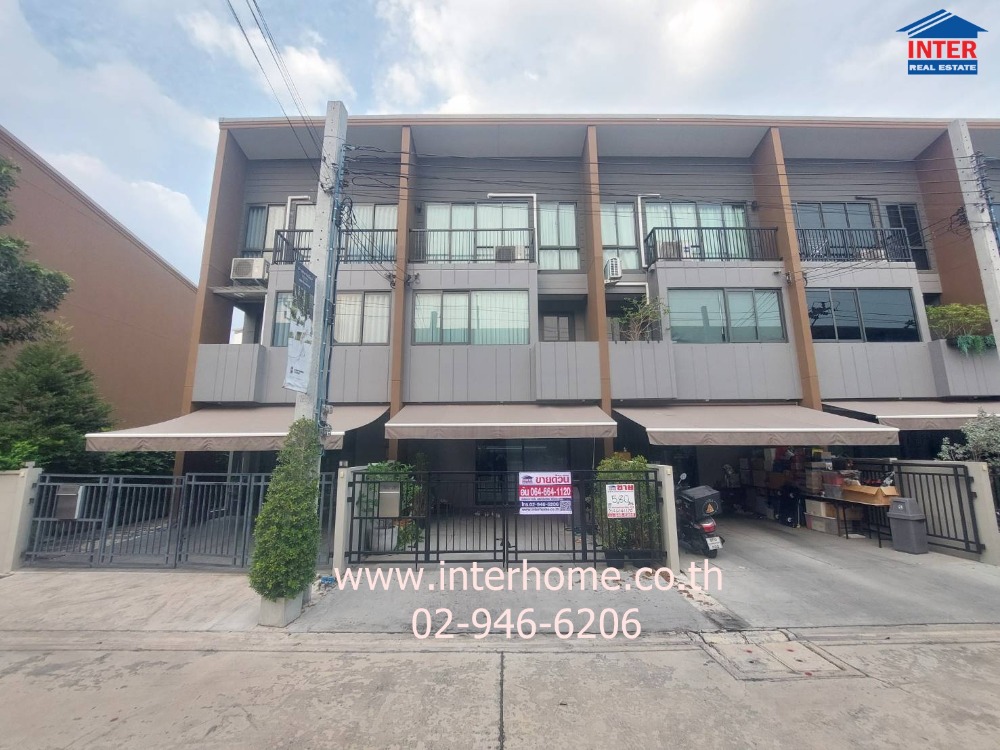 For SaleTownhomeOnnut, Udomsuk : 3-storey townhouse, 17.2 sq.w., Klang Muang Village, Sukhumvit-On Nut, near Lotus On Nut 80, Soi On Nut 70/1, On Nut Road, Prawet District, Bangkok