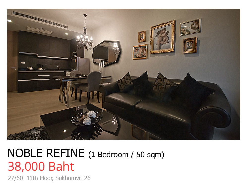 ให้เช่าคอนโดสุขุมวิท อโศก ทองหล่อ : For rent Noble Refine Ready to move in (S15-31240)