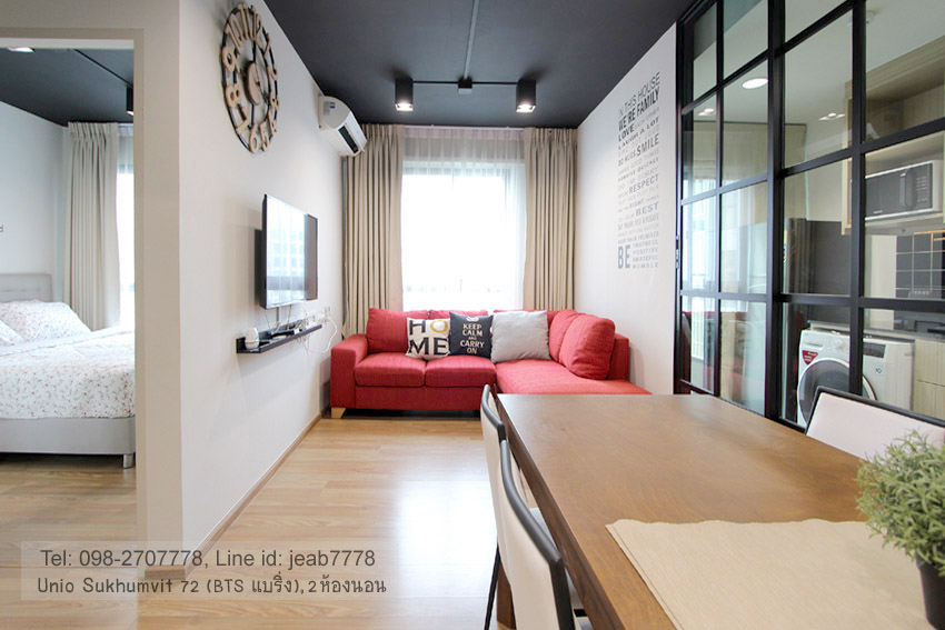 For SaleCondoBangna, Bearing, Lasalle : 📌 Urgent sale, condo, Unoi Sukhumvit 72 (BTS Bearing), 2 bedrooms, beautifully decorated with Cozy Loft style, full of furniture