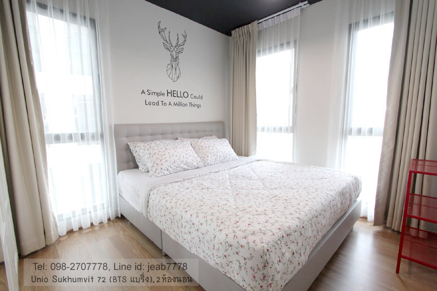 For SaleCondoBangna, Bearing, Lasalle : 📌 Urgent sale, condo, Unoi Sukhumvit 72 (BTS Bearing), 2 bedrooms, beautifully decorated with Cozy Loft style, full of furniture