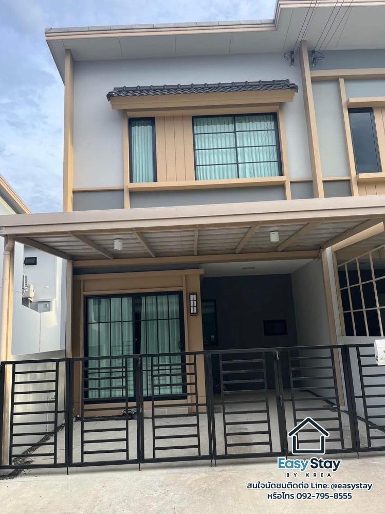 For RentTownhousePathum Thani,Rangsit, Thammasat : 🏡 2-Story Corner Townhome for Rent in Japanese Style | Siri Place Rangsit-Khlong 2 | Brand-New House!