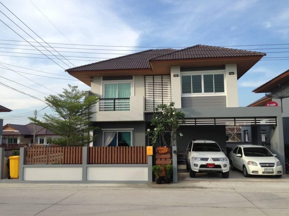 For SaleHouseSriracha Laem Chabang Ban Bueng : Single house for sale, end house, Grand Central Park Village, Ban Bueng