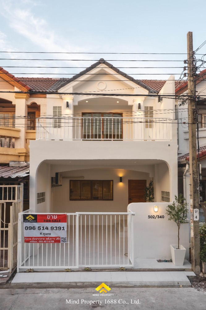 For SaleTownhouseVipawadee, Don Mueang, Lak Si : Mochi House, a minimalist townhouse, newly renovated, ready to move in, Sasikan Village 2, Songprapa 30 area, prime location, near BTS Don Mueang, near Si Rat Expressway - Si Saman checkpoint, near many amenities