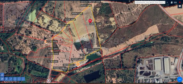 For SaleLandSriracha Laem Chabang Ban Bueng : Yellow land for sale, Laem Chabang Municipality (area 59 -2 -62.4 rai, selling for 3 million baht per rai, totaling 177,000,000 baht) Bueng, Sriracha, Chonburi