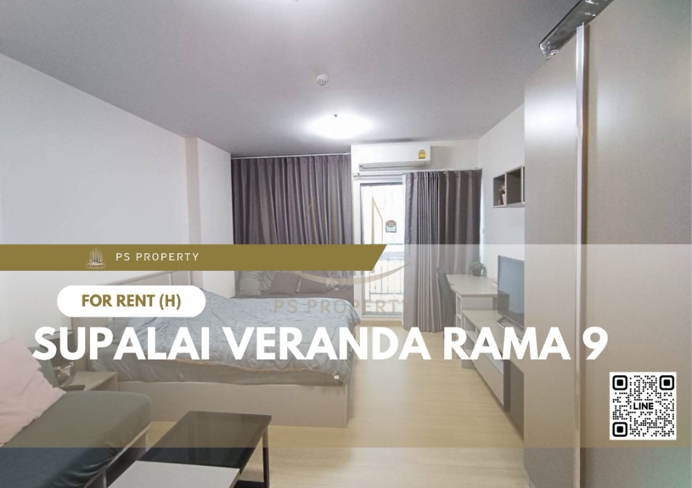 For RentCondoRama9, Petchburi, RCA : For rent 📍 Supalai Veranda Rama 9 📍 Complete furniture and electrical appliances, near The Street Ratchadaphisek.