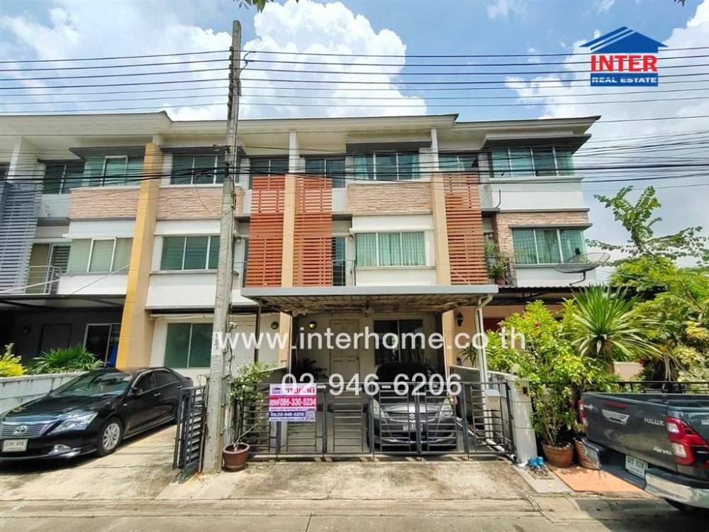 For SaleTownhomePattanakan, Srinakarin : 3-storey townhouse, 25.1 sq.w., Town Plus Village, Rama 9, Soi Krungthep Kreetha Soi 7, Krungthep Kreetha Road, Ramkhamhaeng Road, Bang Kapi District, Bangkok