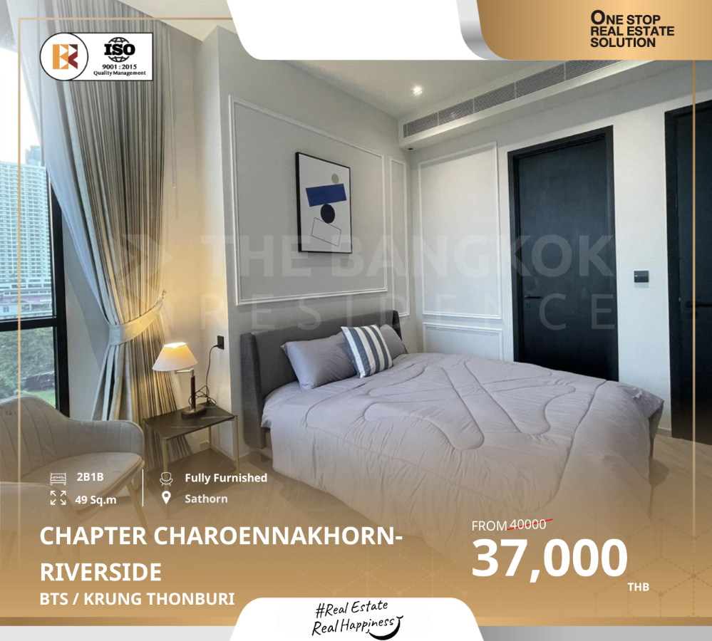 For RentCondoWongwianyai, Charoennakor : Chapter Charoennakhorn-Riverside, river view unit near BTS Krung Thonburi