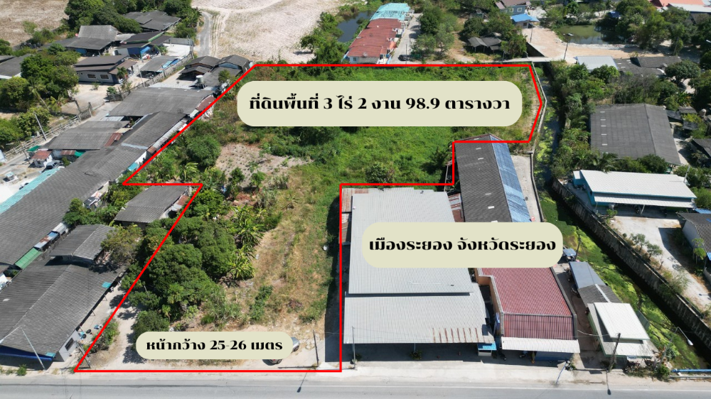 For SaleLandRayong : Land for sale in the heart of Rayong city, Rayong province, cheap price, near Map Ta Phut Industrial Estate