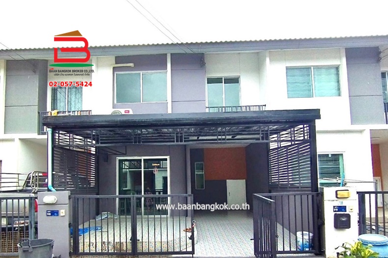 For SaleTownhousePathum Thani,Rangsit, Thammasat : For sale/rent: 2-storey townhouse, Pruksa 107 project, area 17 sq m, Tiwanon-Rangsit Road, Ban Mai Subdistrict, Mueang Pathum Thani District, Pathum Thani Province