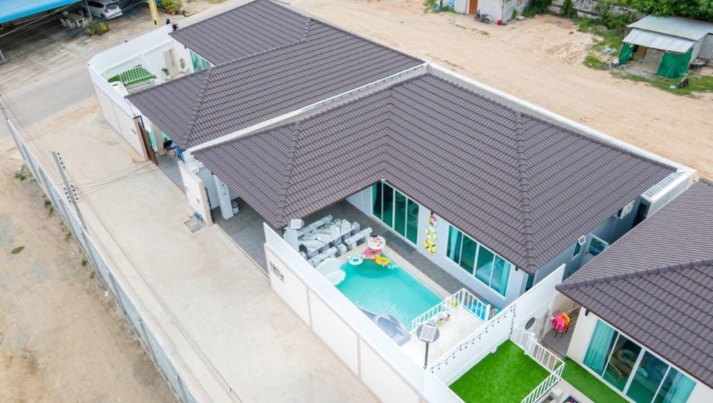 For SaleHousePattaya, Bangsaen, Chonburi : Single-storey pool villa, Huai Yai area, only 6.5 million baht.