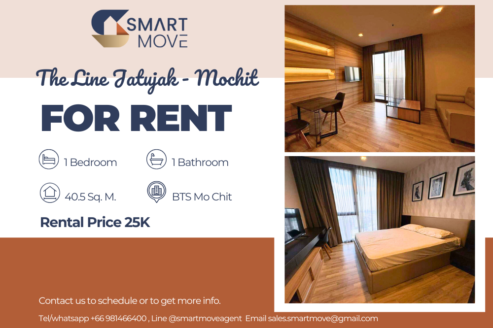 For RentCondoSapankwai,Jatujak : 🔥FOR RENT !! RARE ITEM !! 🔥 Code C20230208492..........The Line Jatujak-Mochit, 1 bedroom, 1 bathroom, high floor 28+, furnished, ready to move in📢📢