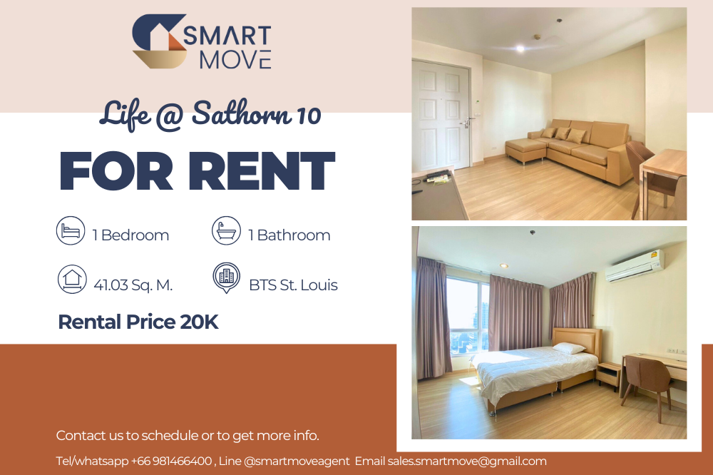 For RentCondoSathorn, Narathiwat : 💥FOR RENT !! 💥Code C20221200672..........Life @ Sathorn 10, 1 bedroom, 1 bathroom, high floor 17+, furnished, ready to move in📢📢