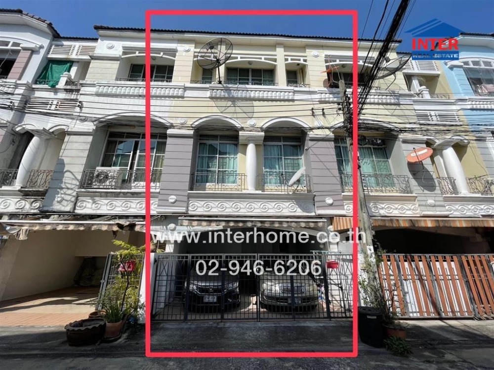 For SaleTownhomeYothinpattana,CDC : 3-storey townhouse, 20.6 sq.w., Klang Muang Village, Lat Phrao-Yothin Phatthana, near Central Eastville, Soi Pradit Manutham 19, Lat Phrao Road, Lat Phrao District, Bangkok