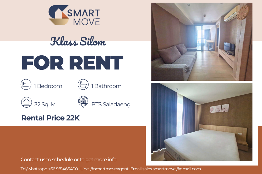 For RentCondoSilom, Saladaeng, Bangrak : 🔥FOR RENT !! 🔥Code C20250100056..........Klass Silom, 1 bedroom, 1 bathroom, furnished, ready to move in📢📢