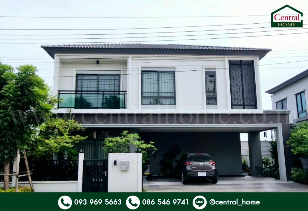 For RentHouseLadkrabang, Suwannaphum Airport : Single house, Grand Britannia Rama 9 - Krungthep Kreetha, fully furnished, ready to move in