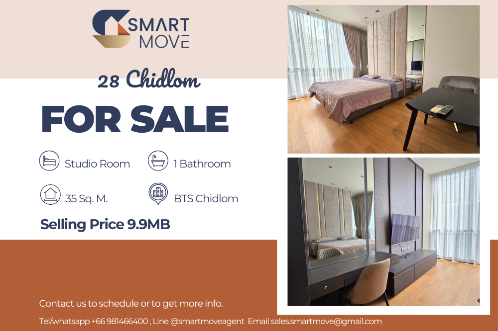 For SaleCondoWitthayu, Chidlom, Langsuan, Ploenchit : 🔥FOR SALE !! 🔥Code C20221206561..........28 Chidlom, Studio room, 1 bathroom, furnished, Special Deal!!📢📢