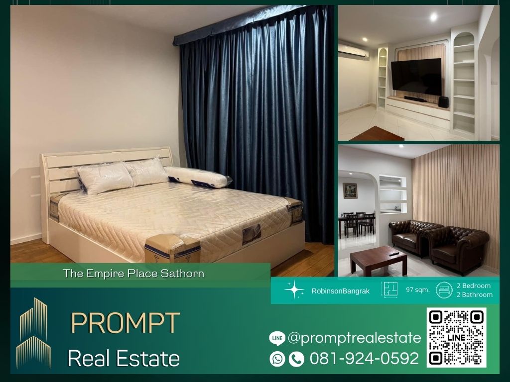 For RentCondoSathorn, Narathiwat : ST12994 - The Empire Place Sathorn :  ดิ เอ็มไพร์ เพลส สาทร - EmpireTowerBuilding / CentralSilom / RobinsonBangrak