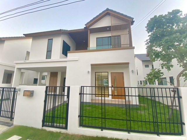 For RentHouseNawamin, Ramindra : Code C6610, 2-storey house for rent, Modern Japanese style, Lamai Village, Hathai Rat 39, near Sathit Phatthana, near Safari World.